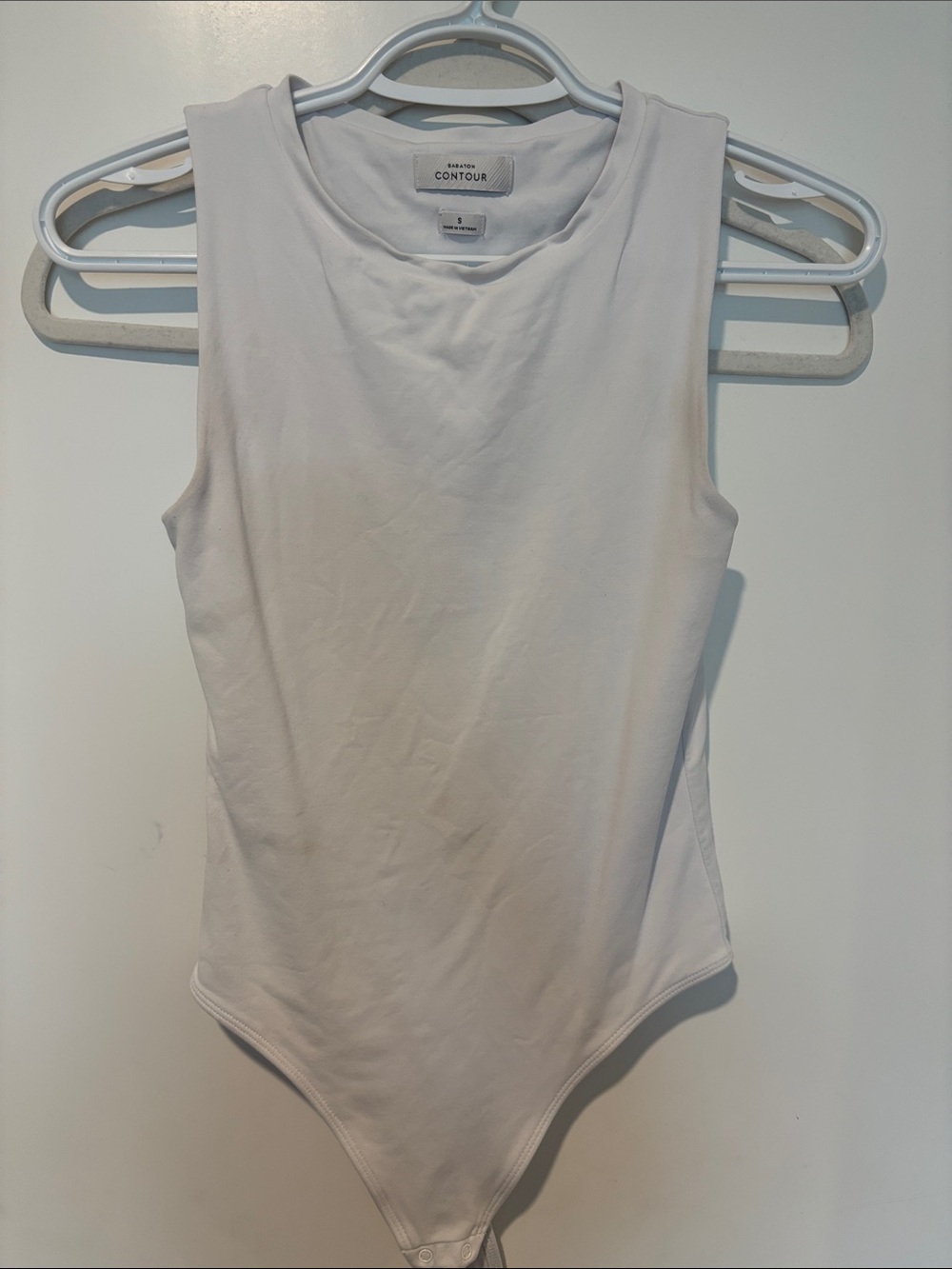 Babaton White Sleeveless Contour Bodysuit